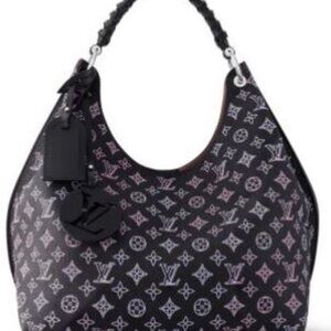 Louis Vuitton Carmel in black and gradient pink and cream LV logo